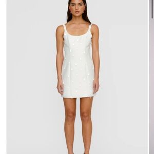 Luvia Beaded Mini Dress in Ivory